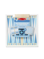 Wooden Backgammon & Checkers - Blue