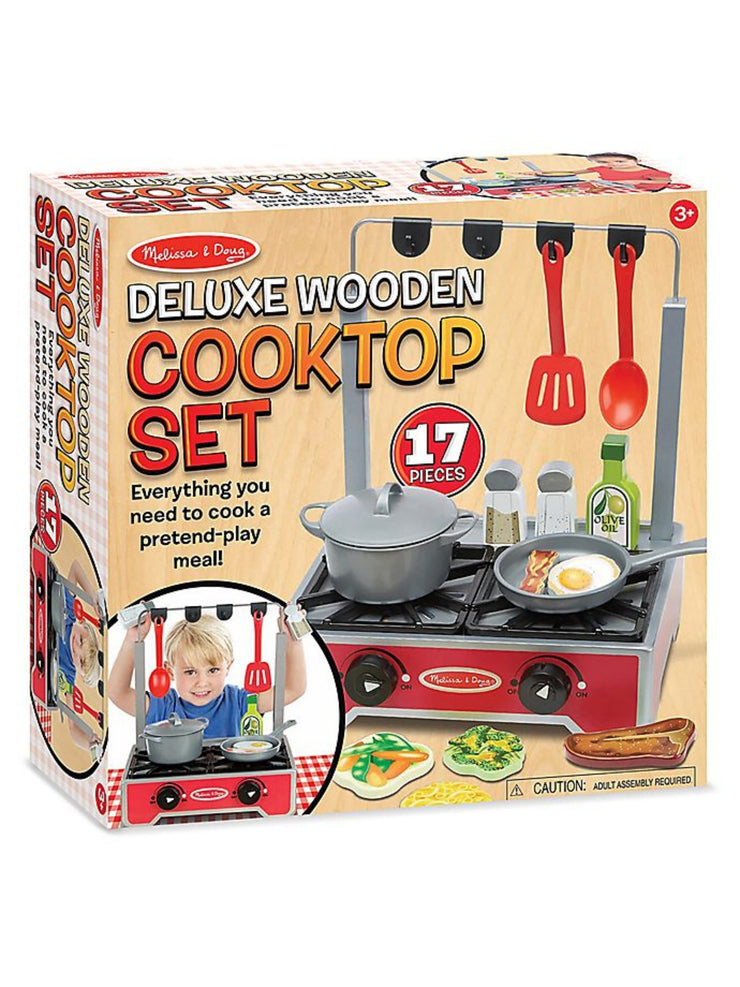 Melissa & Doug® Deluxe 17-Piece Wooden Cooktop Set
