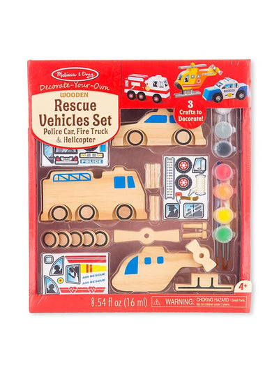Melissa & Doug® Decorate Your Own Wooden Rescue Vehicles Set