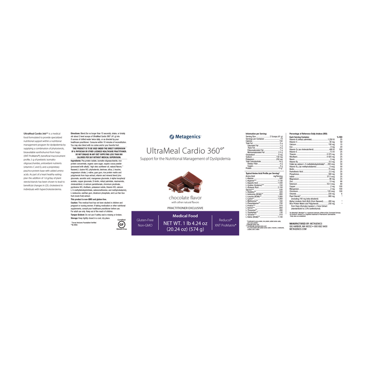 UltraMeal Cardio 360°® <br>Support for the Nutritional Management of Dyslipidemia