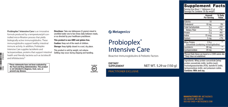 Probioplex® Intensive Care <br>Bioactive Immunoglobulins & Prebiotic Factors