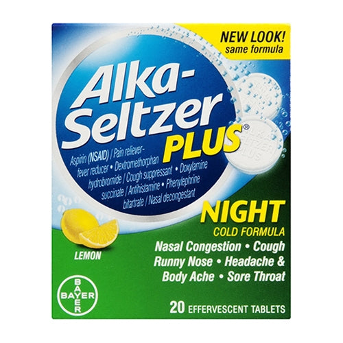 Alka-Seltzer Plus Night Cold Formula, Lemon