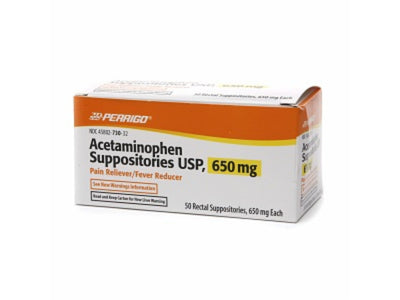 Acetaminophen Suppositories USP, 650 mg (50 Suppositories)
