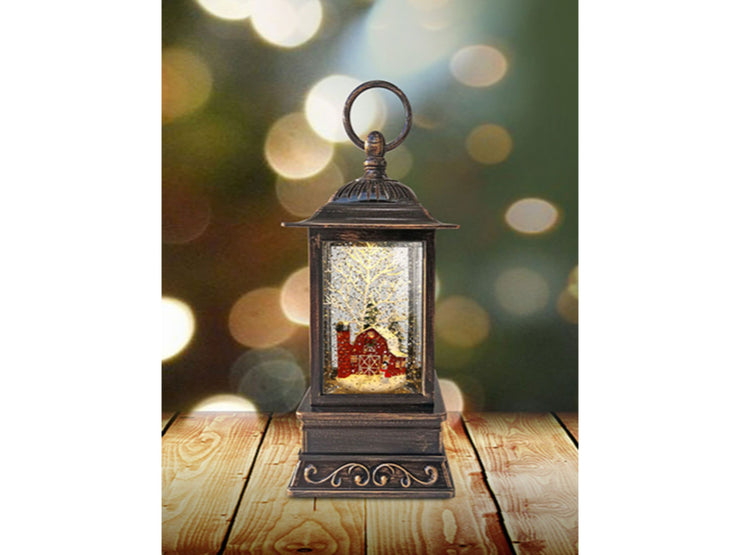 Santa & Friends Glitter Lantern w/LED 10.5"