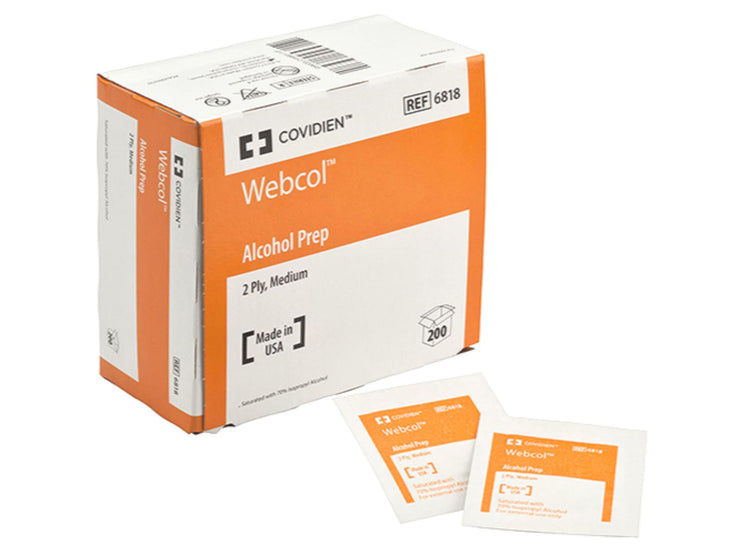 WEBCOL Alcohol Prep Pad 2-Ply (Box of 200)