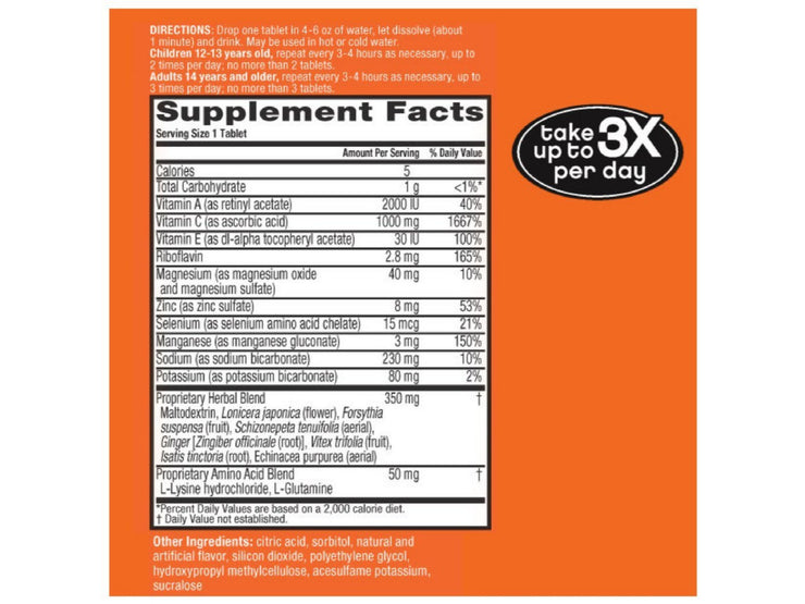 Airborne Zesty Orange Effervescent Tablets, 10 count - 1000 mg of Vitamin C