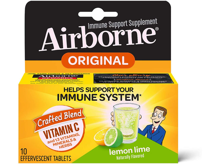 Airborne Lemon Lime Effervescent Tablets, 10 count - 1000 mg of Vitamin C