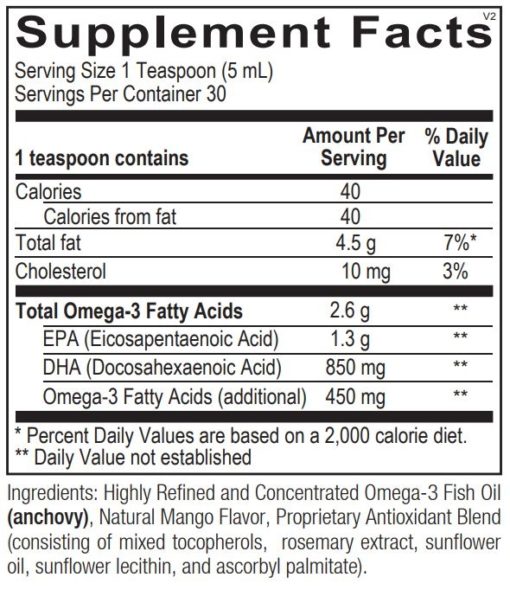 Orthomega Liquid Fish Oil Mango Flavor